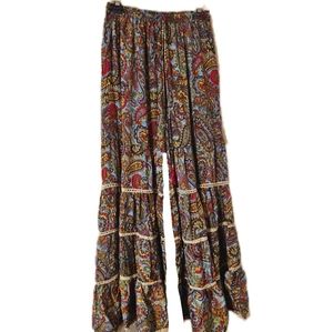 Boho Paisley Wide-Leg Pants